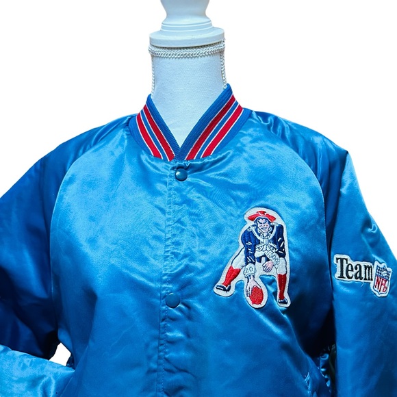 Vintage‘91 NFL New England Patriots Satin Bomber Jacket by ChalkLine, size:Large - Picture 2 of 14